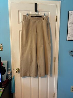 Wide Leg Khaki Pants - Neutral Tan